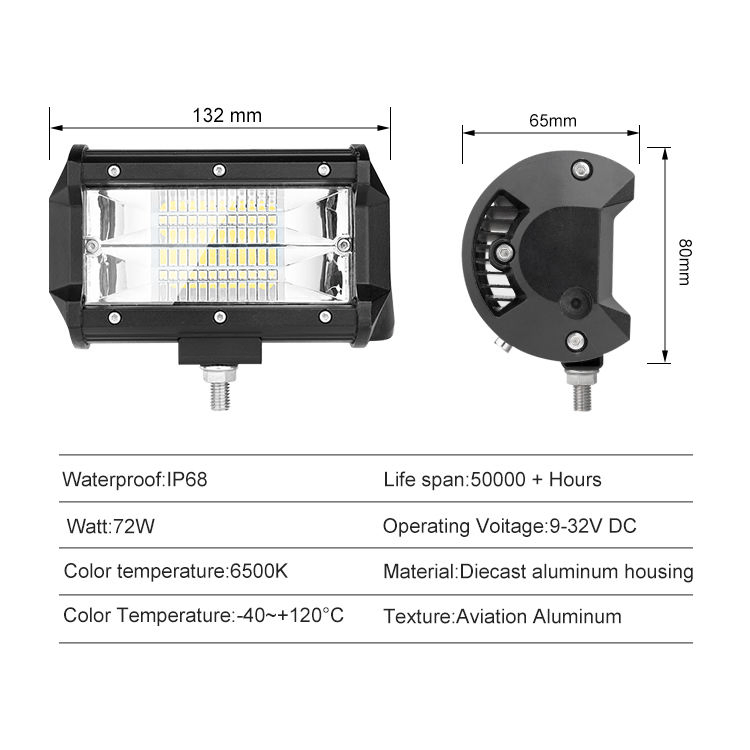 Светодиодный прожектор BKR 5 дюймов 72Вт для внедорожников