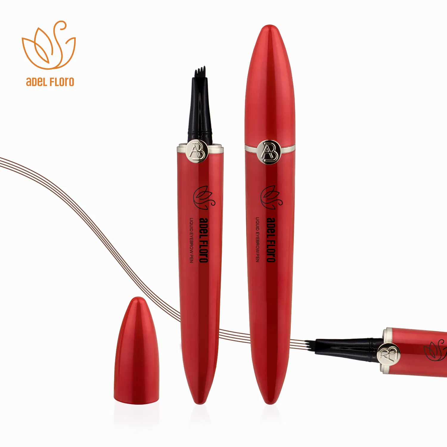 Waterproof Smudge Proof Long Lasting Liquid Eyebrow Pencil 4-Fork-Tip Dark Brown