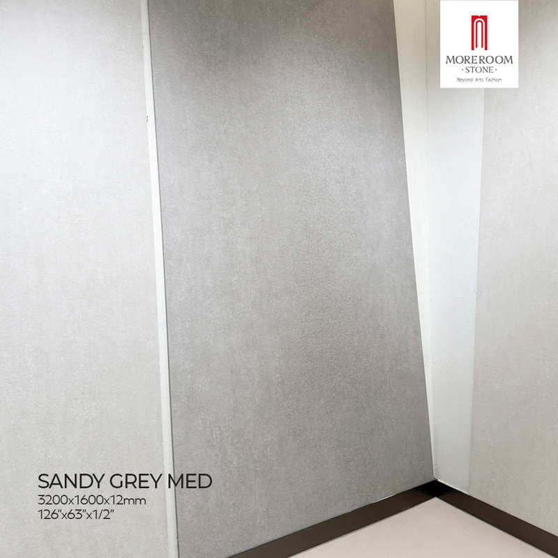 Glazed Porcelain Slab Sandy Grey Med Marble Tiles for High End Flooring