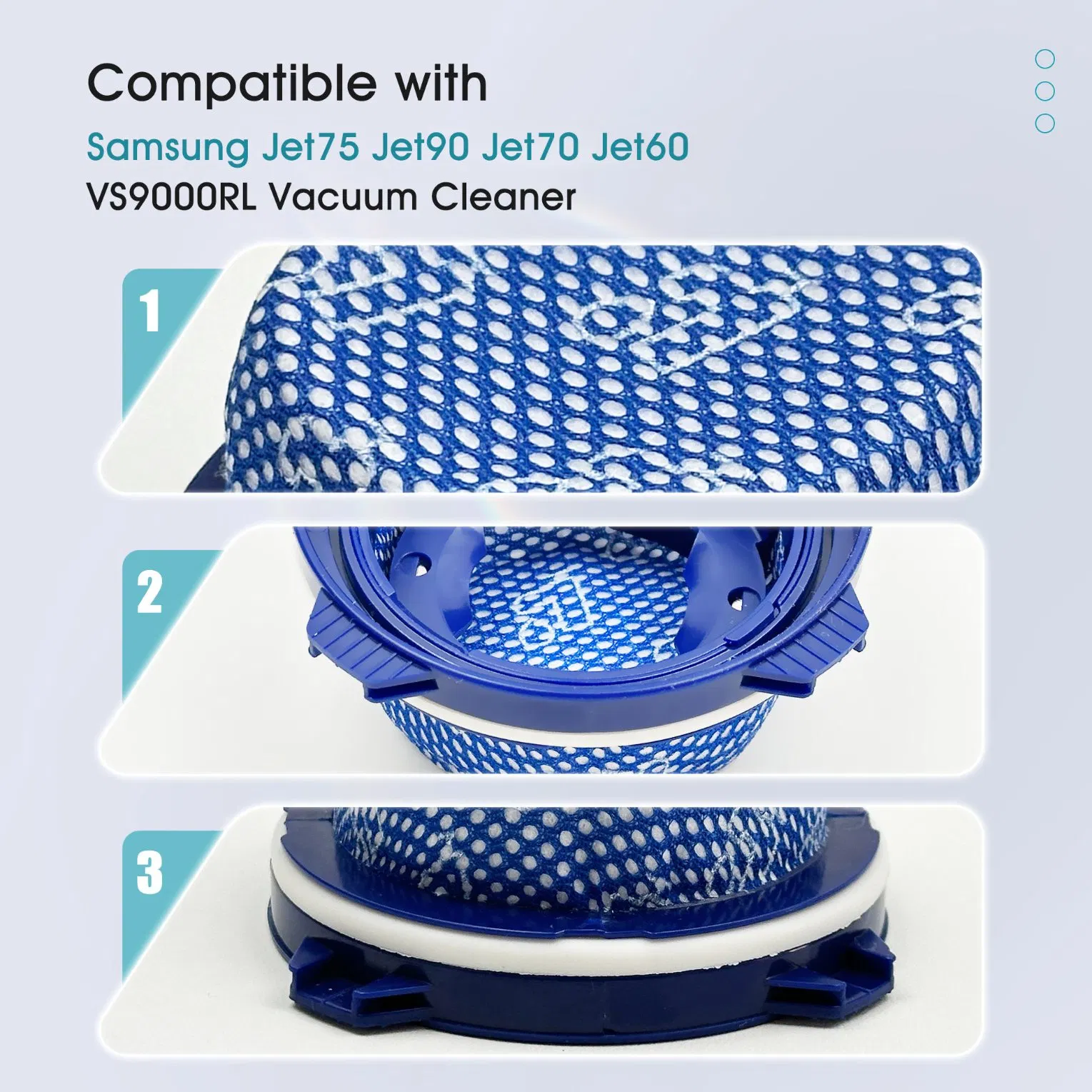 Washable Micro Assy Filter A1 for Sam Sung Bespoke Jet Cordless Stick Vacuum Cleaner