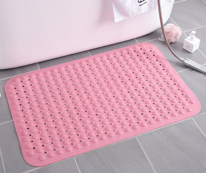 Solid Color PVC Non-Slip Suction Cups Bathroom Shower Mat