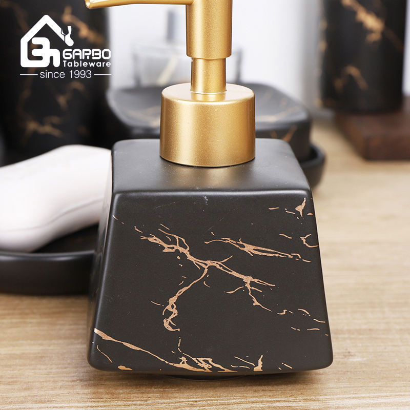 Bathroom Liquid Soap Ceramic Bottle Sanitizer Shampoo Porcelain Dispenser