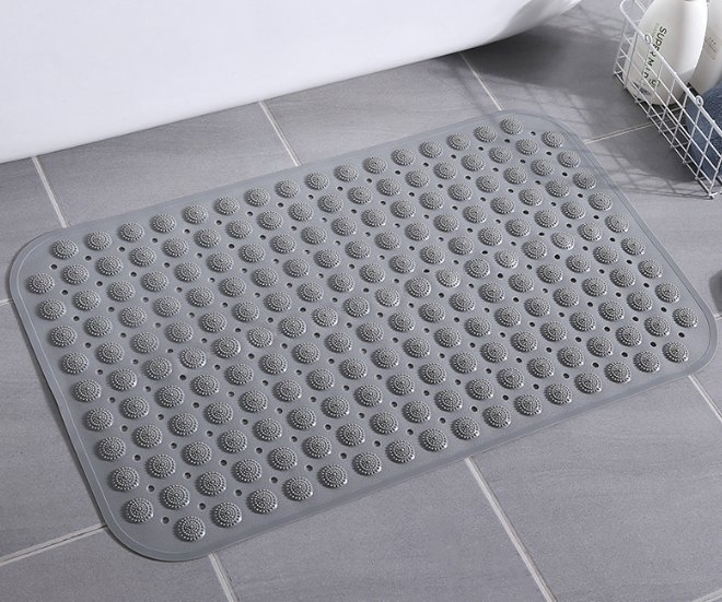 Solid Color PVC Non-Slip Suction Cups Bathroom Shower Mat