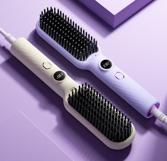 Wholesale New Ionic Hair Straightening Comb, Portable 2-in-1 Straightening & Curling Iron