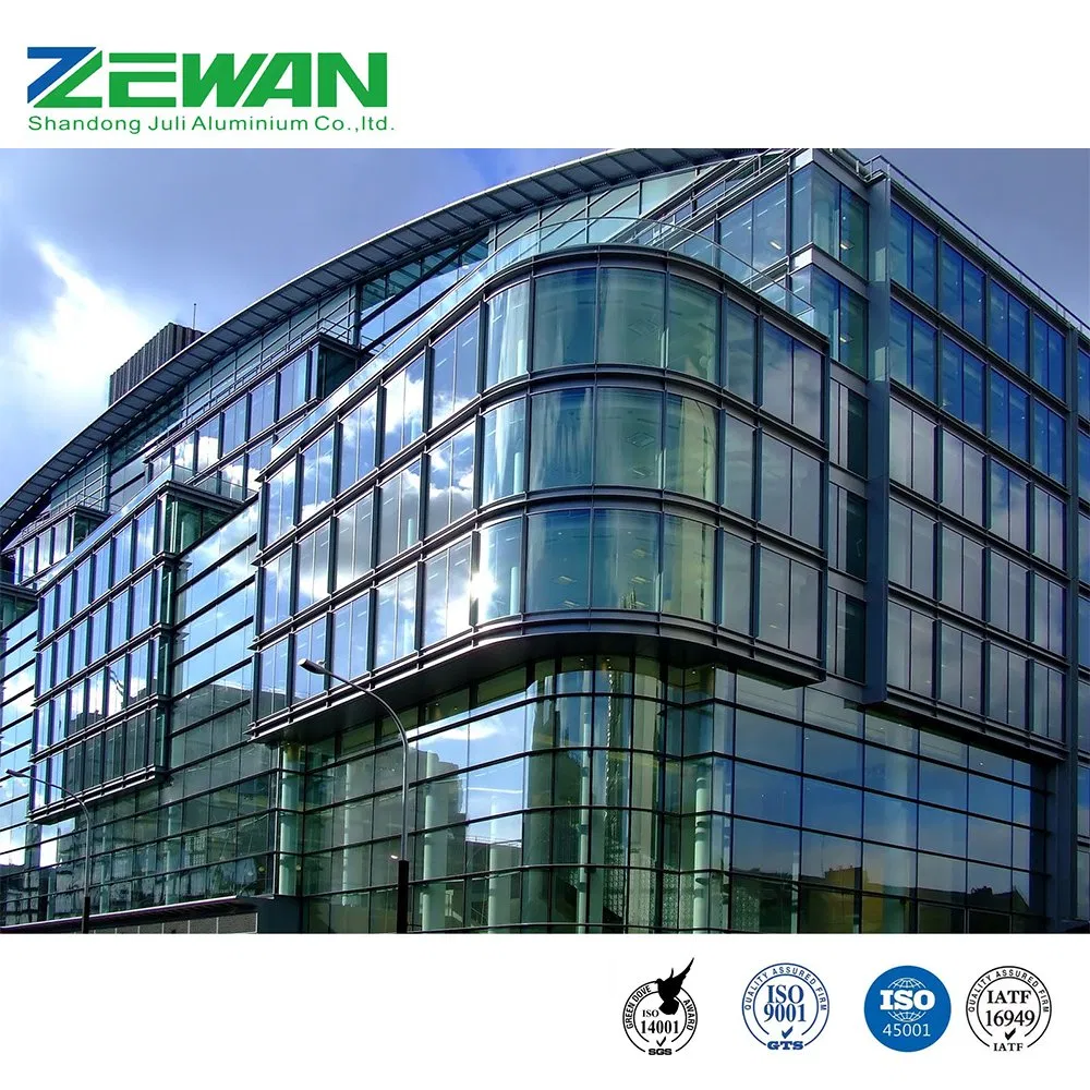 Custom Powder Coating Aluminium Curtain Wall Profile Aluminum Surface Aluminium Curtain Wall Profile