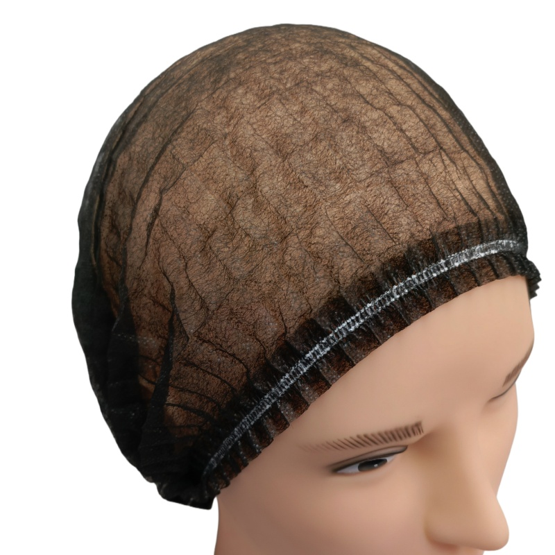 Cleaning Disposable Black Bouffant Cap Hair Net Head Cover