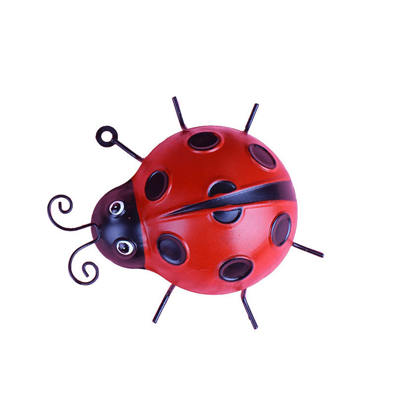 Factory Price Simulated Iron Beetle Ladybug Outdoor Crafts Sculpture Courtyard Decoration