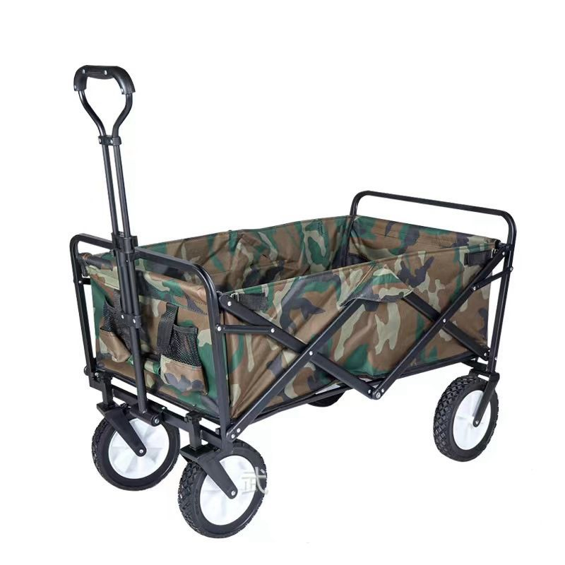Beach Shopping Camping Folding Wagon Stroller with Table Utility Trolley Cart