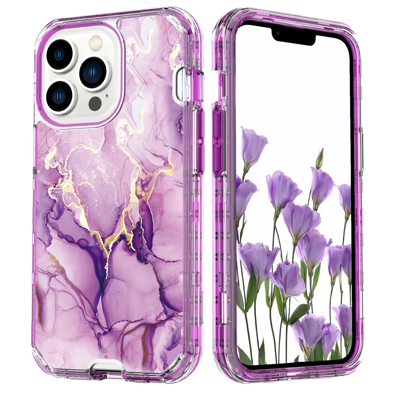 Electroplated Marble Phone Case Cover for iPhone 16 15 PRO Max 3in1 Shockproof Protection Marble Phone Cover Design