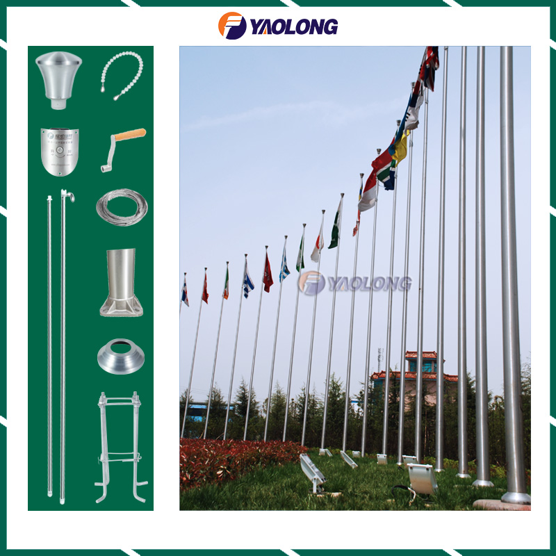 304 Wind Resistant One Piece Flag Pole with Easy Installation