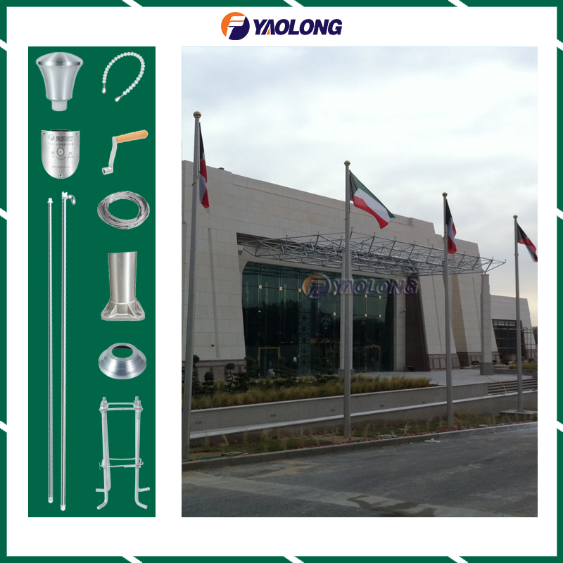 SUS 304 Metal Flagpole with Round Top No Wrapping Finial