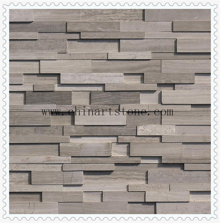China White Wooden Marble Slate Culture Stone for Wall Cladding