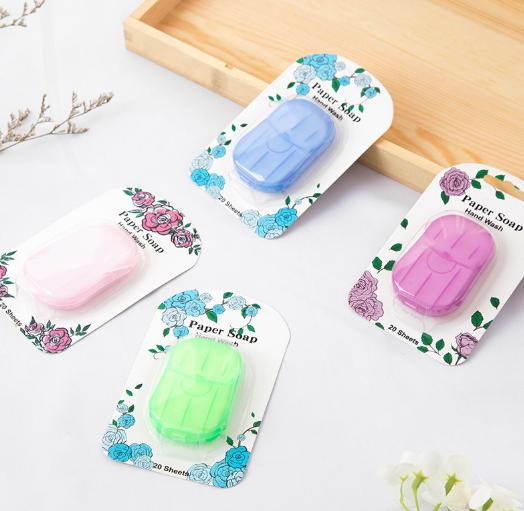 Custom Package Colorful Toilet Beauty Disposable Portable Mini Paper Soap for Travel