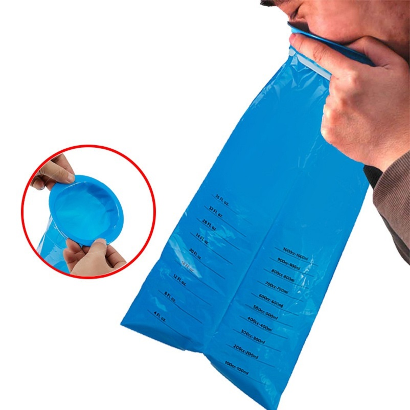 Customized Printed PE Blue Waste Bags Emesis vomit Travel Motion Sickness