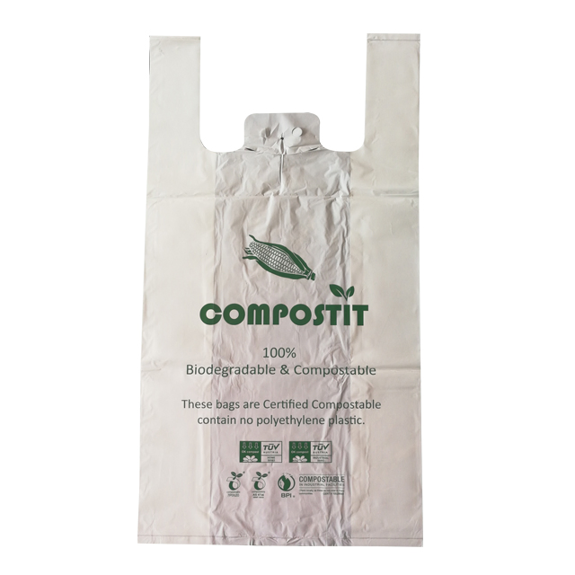 Cornstarch PLA Biodegradable Plastic Die Cut Bag with Own Logo