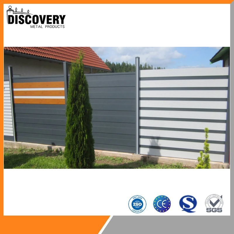 China Factory Custom Outdoor Design DIY Installation Co-Extrusion Wood Plastic Composite Aluminum Garden Panels Wall Privacy Fence 180X180 for House