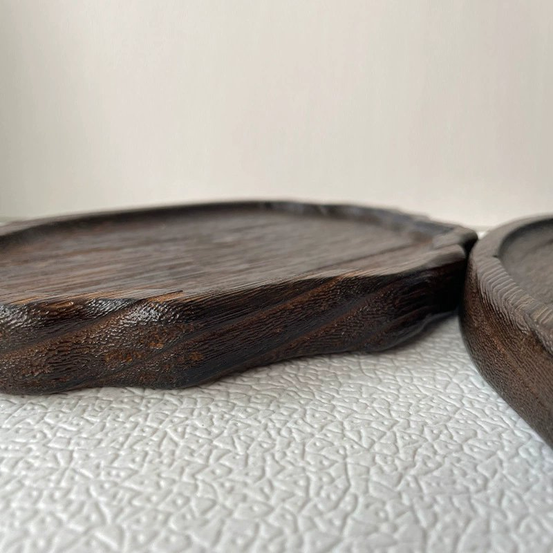 Solid Wood Tray Wood Premium Tea Small Tray Fruit Snacks Nuts Dessert Desktop Storage Tableware Dinner Serving Plate