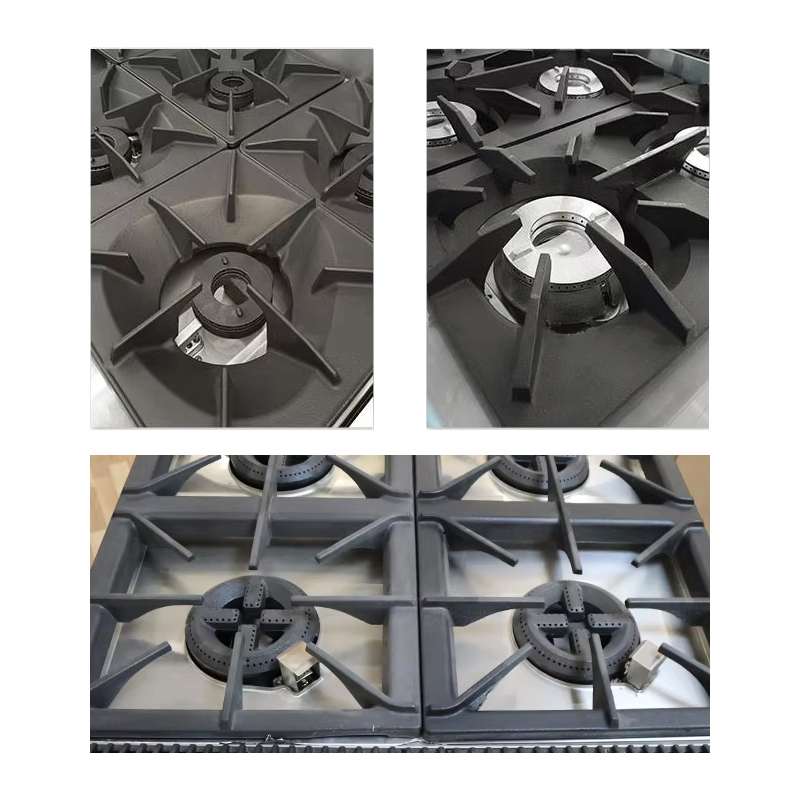 Um-UR-6 Stainless Steel Kitchen Equipment 6 (2/4) Burners Gas Clay Pot Stove Range & Cabinet & Electric Oven Commercial 6 (2/4) Burner Gas Stove