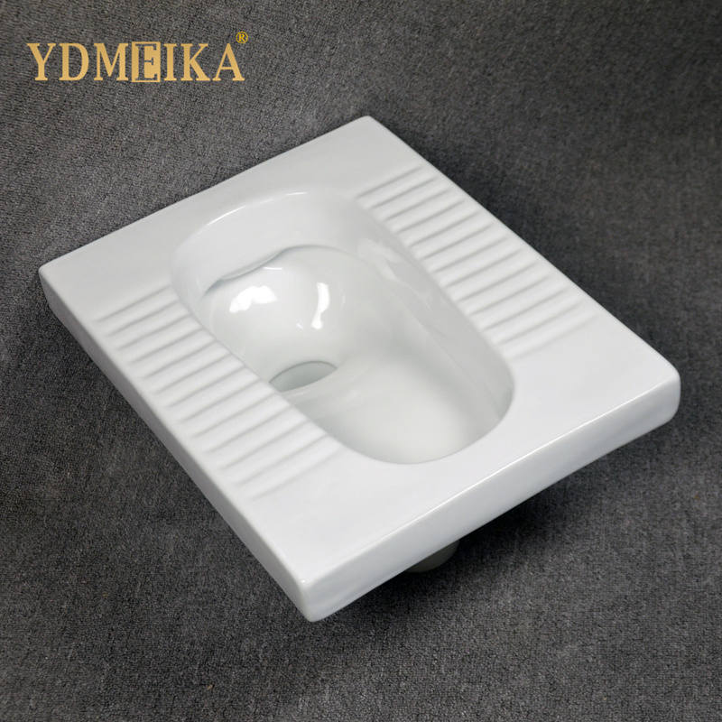 One-Piece Molding High Temperature Firing Ceramic Squatting Pan Equipped with S-Trap