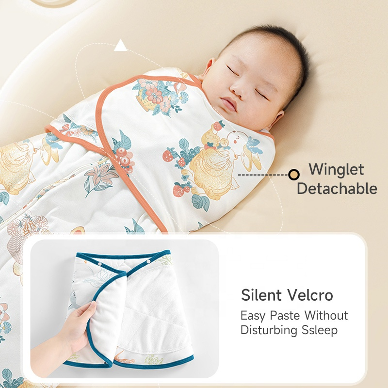 0-24 Months Baby Swaddle Blanket Cute Bamboo Cotton Infant Anti-Startle Sleeping Bag