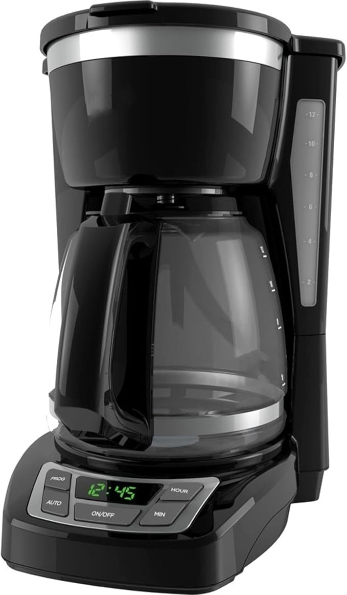 Professional 12-Cup Coffee Machine Smart Automatic Kitchen Appliances Glass Pot Coffee Maker