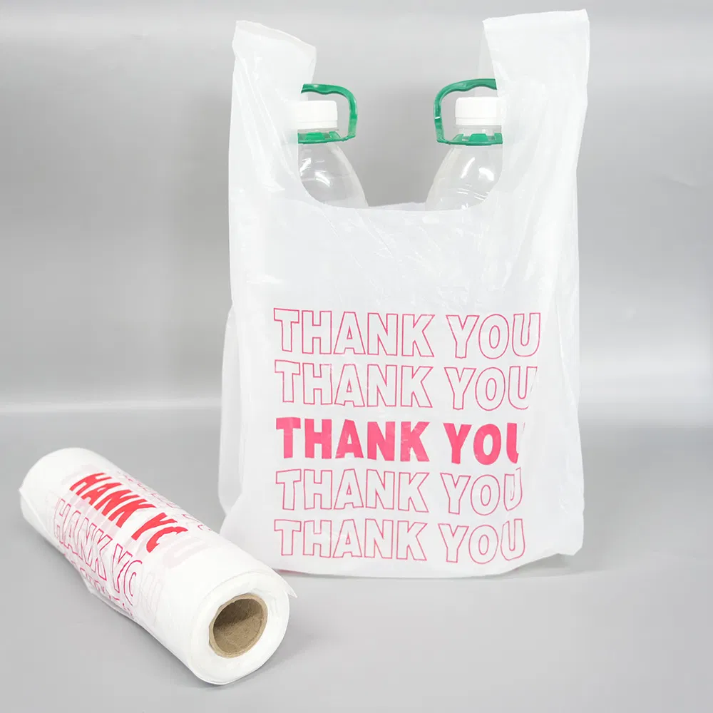 Biodegradable HDPE /LDPE T-Shirt Packaging Carry Take out Custom Logo Plastic Bag Degradable Supermarket Fruit Vegetable Handbags