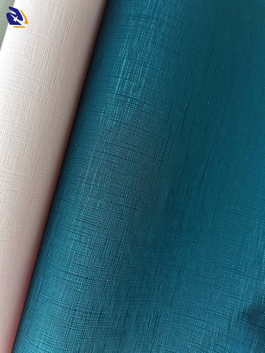 Fabric Effect Solid Color Water Proof PVC Decorative Film for Wall Panel Furniture PVC Sheet for Laminating Home Decor Vacuum