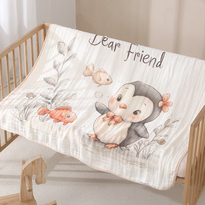 Eco-Friendly Reactive Printing Baby Wrap Blanket Thick Oversize Shower Towel