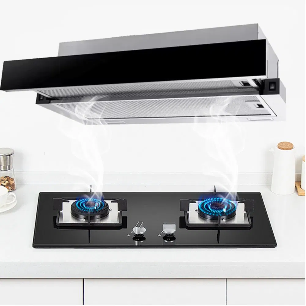 Stove Cooker Kitchen Exhaust Hood Built in Carbon Filter Air-Circulate Slim Type Smart Range Hood