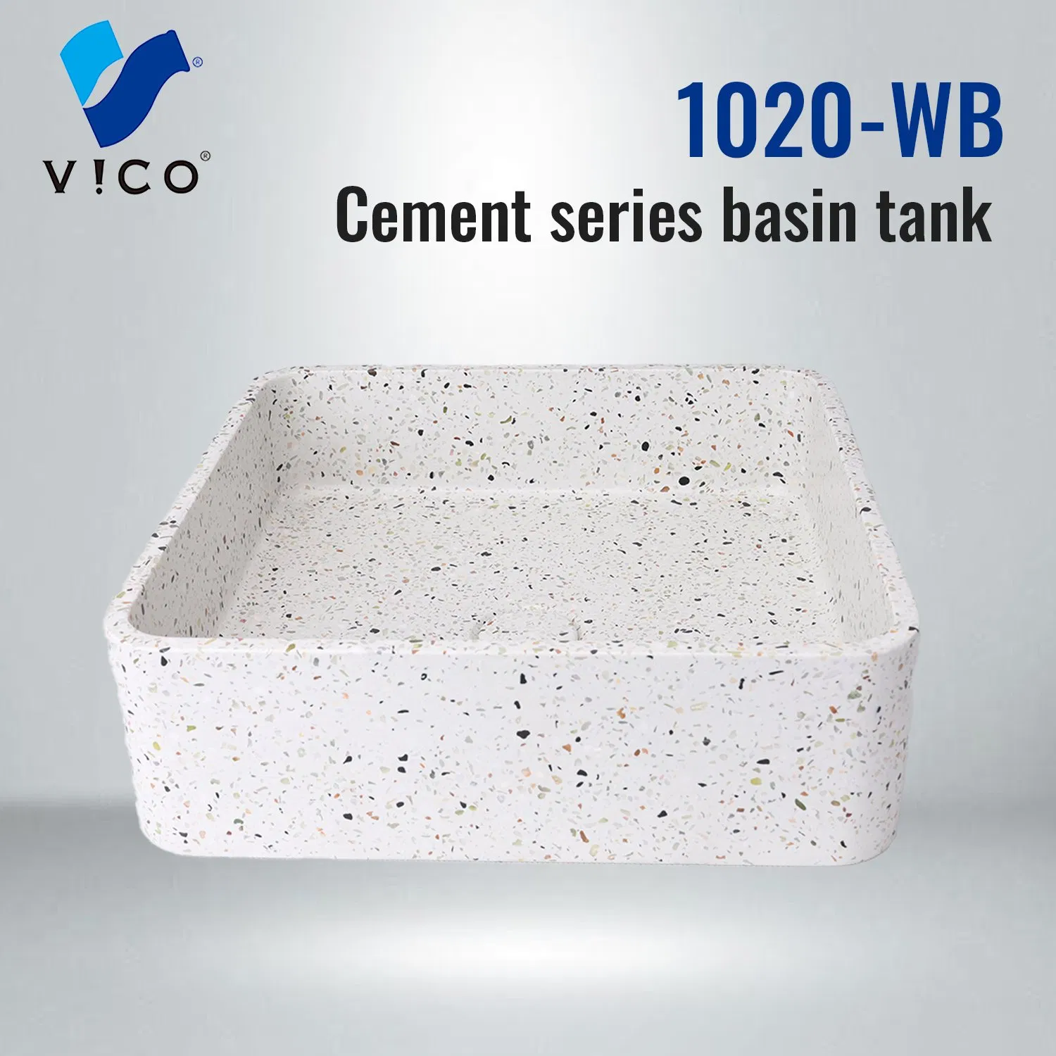 Vanity Bathroom Sink Slim Cement Counter Top Cabinet Basin