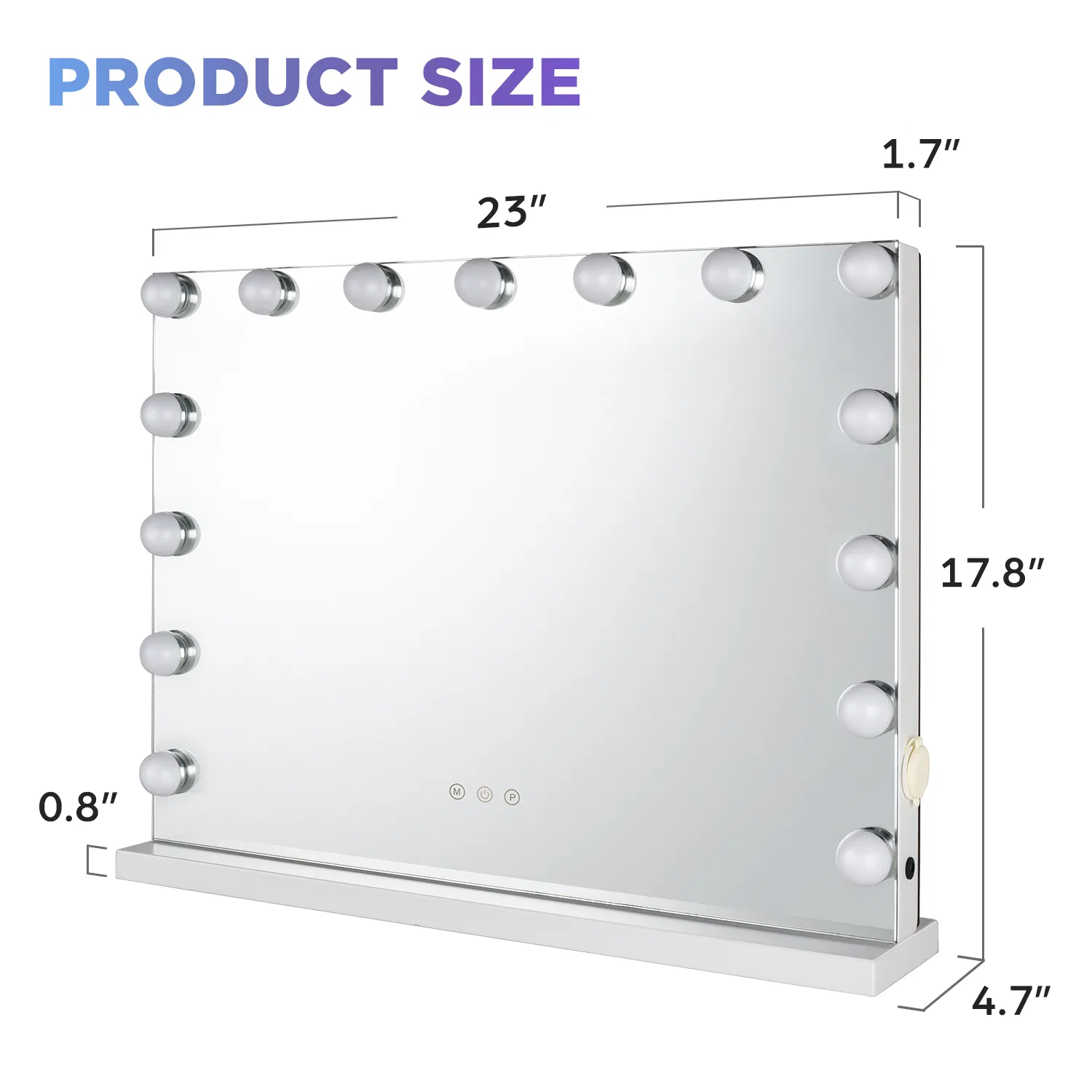 Cosmetic Table Bathroom Mirror 15 Light Bulbs LED Makeup Mirror Hollywood Mirror with USB Phone Charging
