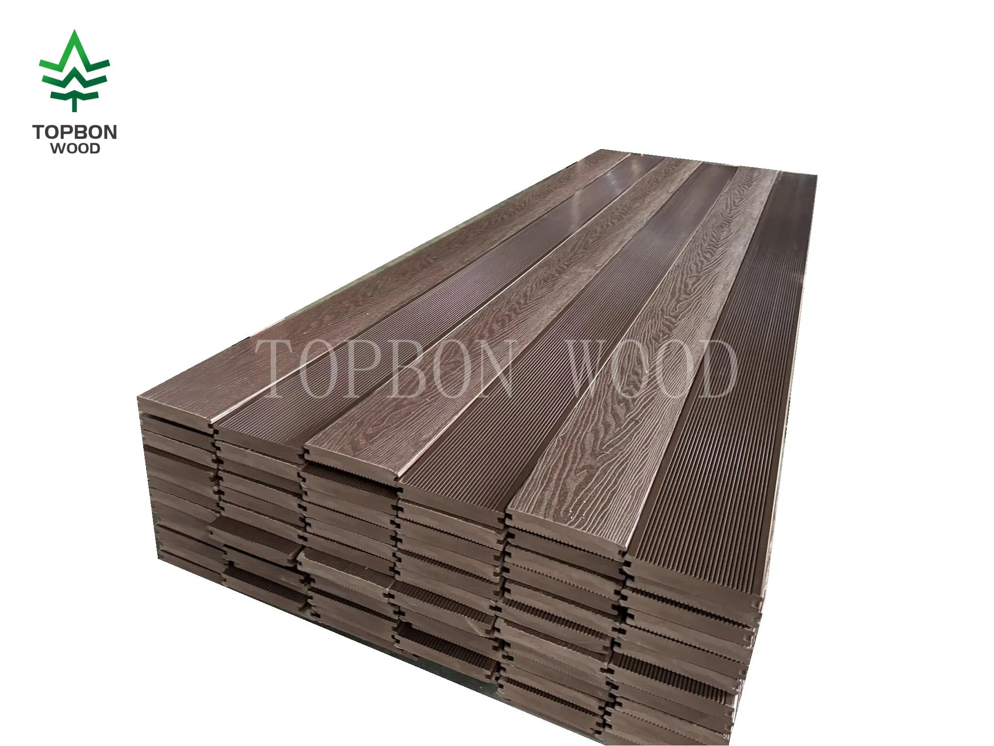 PC Decking Design 3D Embossing Wood Plastic Composite WPC Composite Decking