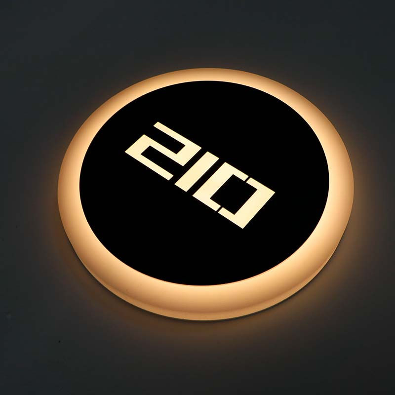 Luminous Restroom Door Plate Funny DIY Toilet Door Sign for Hotel