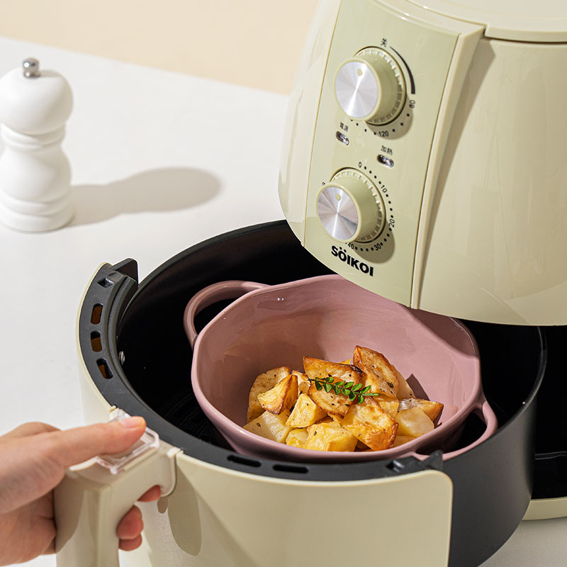 Ceramic Double Ear Soup Pasta Noodle Bowl Household Tableware