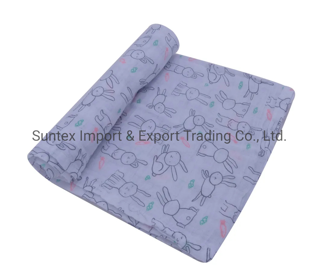 2 Layers Baby Muslin Bamboo Swaddle Blanket