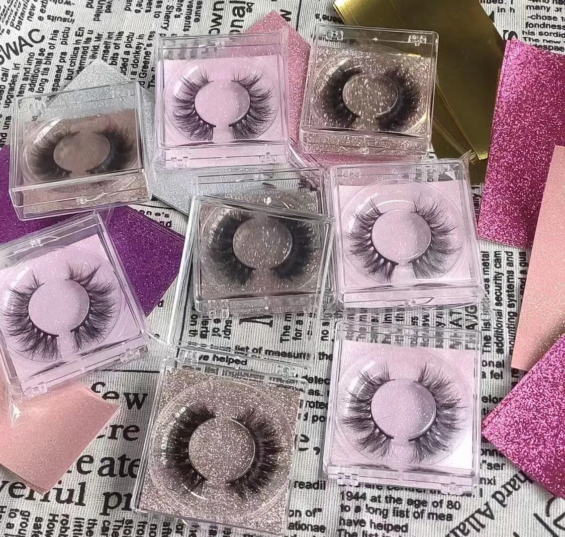 Custom Packaging Box Private Label Fluffy 25 mm 3D Glue Real Mink False Eyelashes Extensions Wholesale Vendor