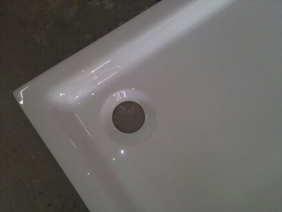 Modern Rectangular White Acrylic Shower Door Enclosure with Tray