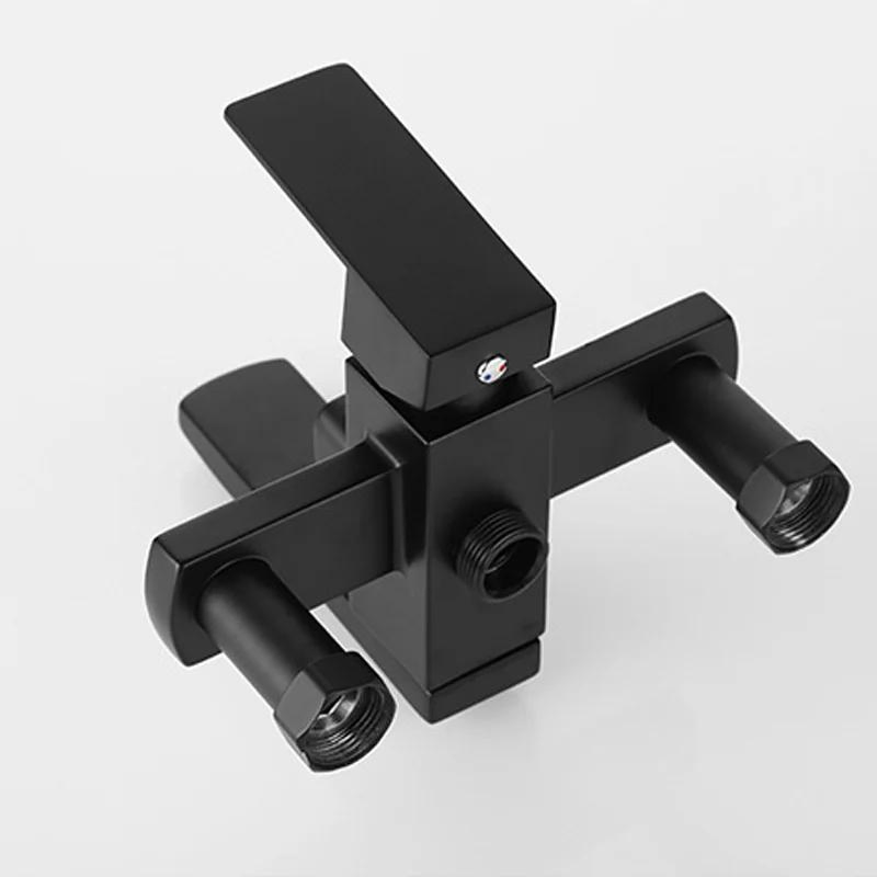 Смеситель цифровой скрытый 4-в-1 для ванной, черный