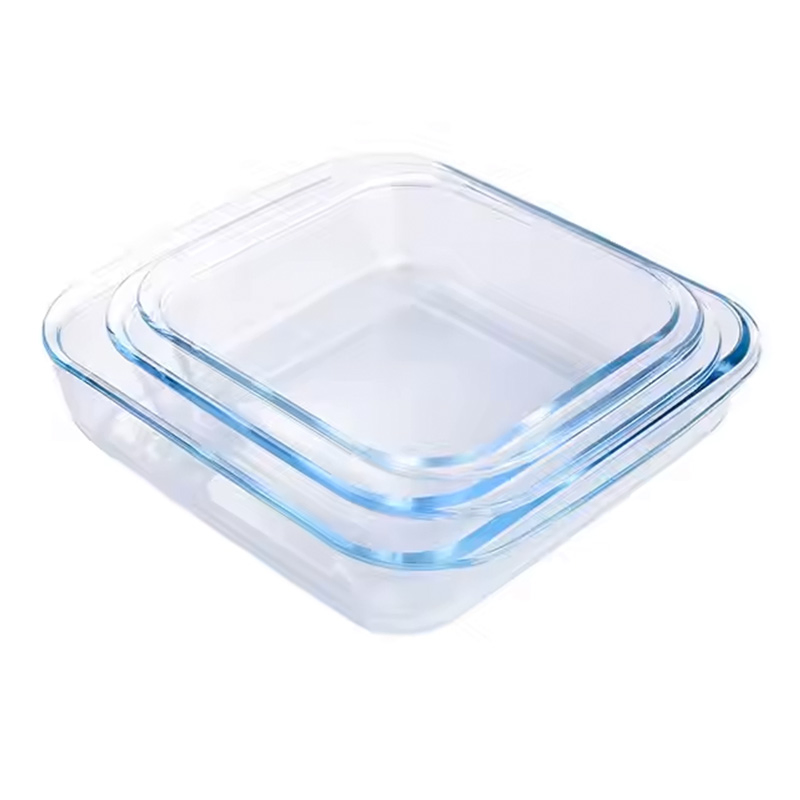 Popular Glass Baking Dishes Square Glass Bakeware Glass Baking Tray Durable Glass Baking Dish High Temperature Resistant Glass Bakeware