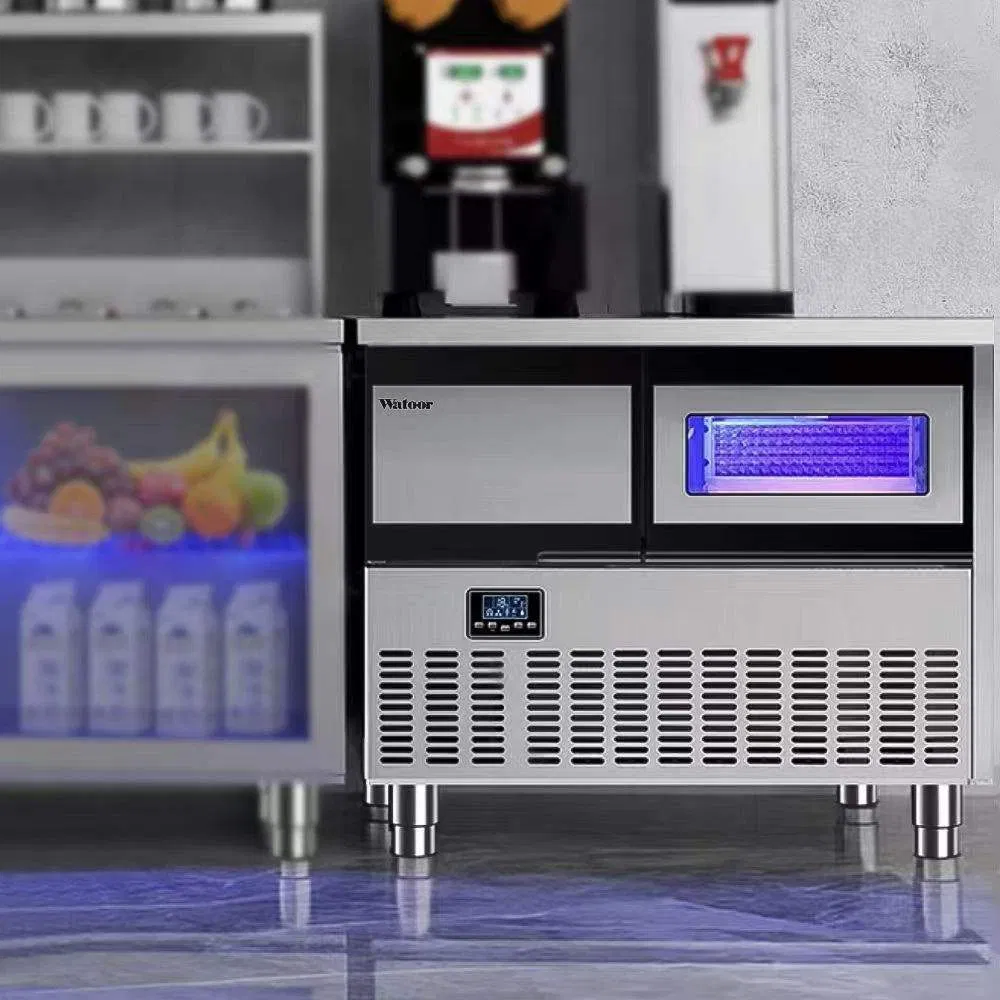 Large Compressor Refrigeration Desktop Bar Countertop Refrigerator Ice Maker Machine