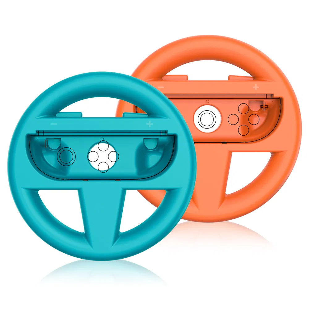 Jys-Ns2261 Blue Orange 2PCS Game Console Left and Right Joy-Con Racing Steering Wheel Controller for Nin-Tendo Switch 2