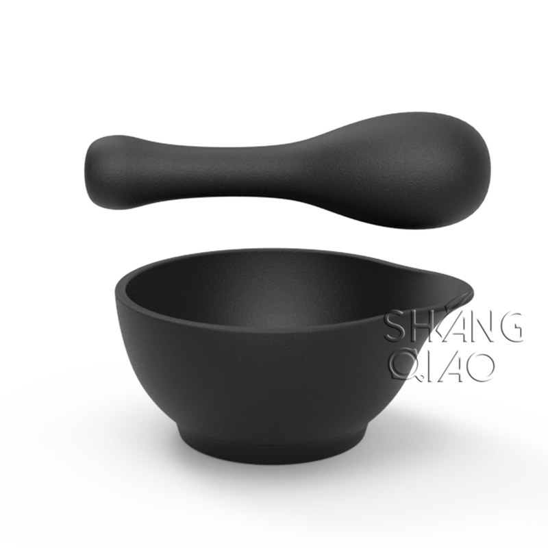 Premium Pre-Seasoned Cast Iron Mortar and Pestle Set for Grinding Spices, Herbs, and Pesto
