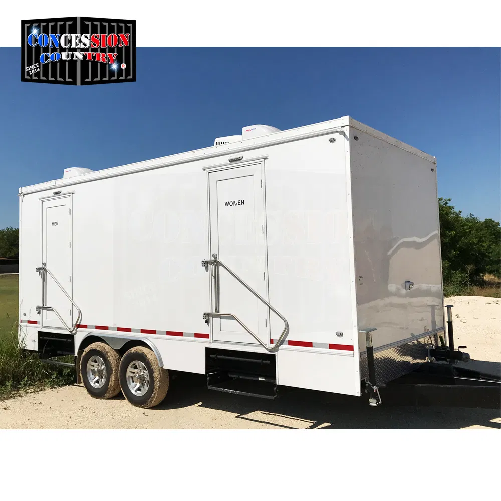 Mobile 4 Stall Bathroom Outdoor Restroom Used Portable Toilet Trailers for Sale