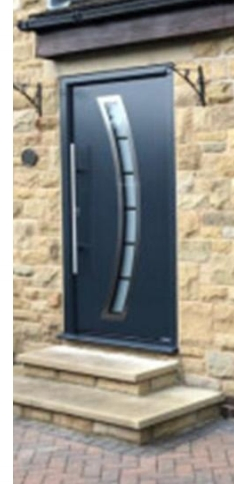 Elegant Front with Gold Tinted Glass Design Entrance Door