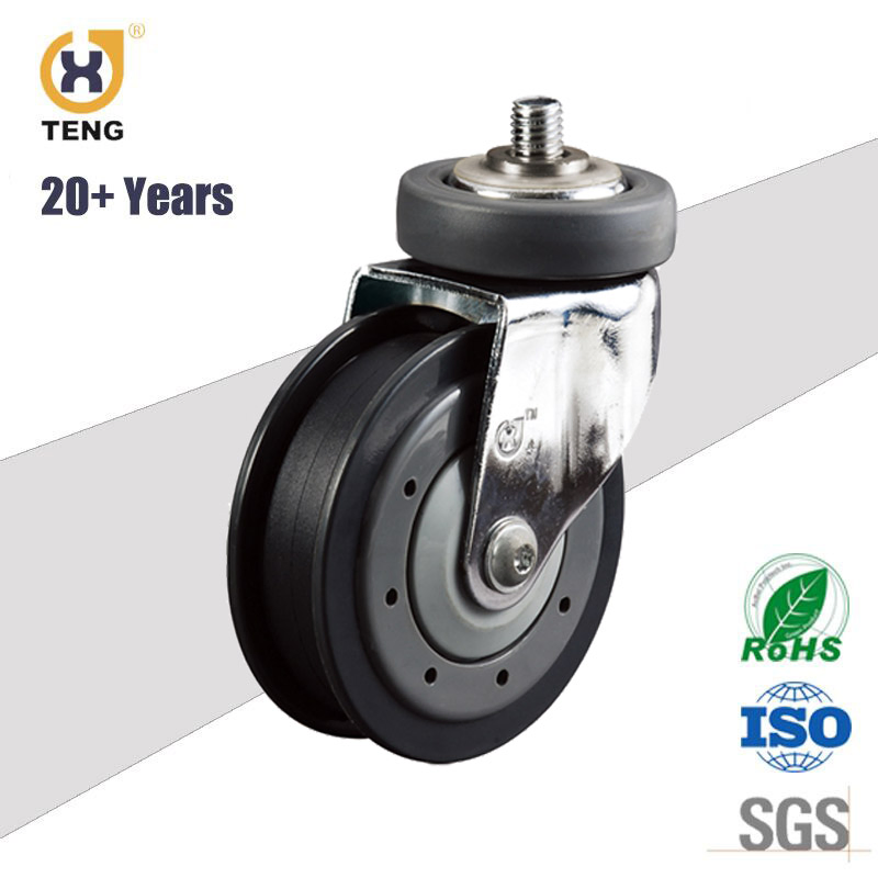 Supermarket Three Dish Escalator Shopping Trolley Caster PU Castor Wheel