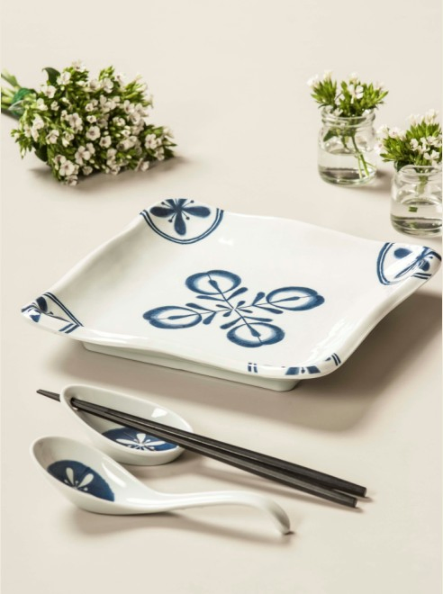 Chopsticks Rest Japanese Cuisine Melamine Tableware Sauce Dish with a Hole