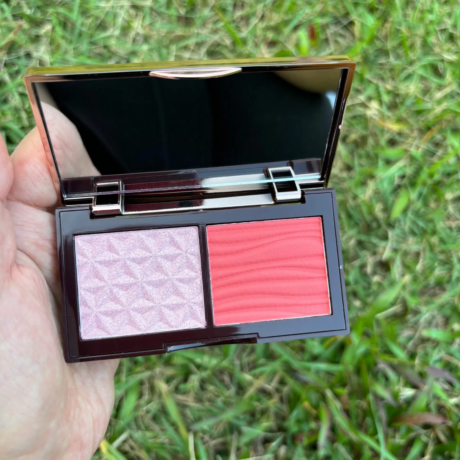 Double Color Blush Palette Highlighters Bronzer Custom Logo