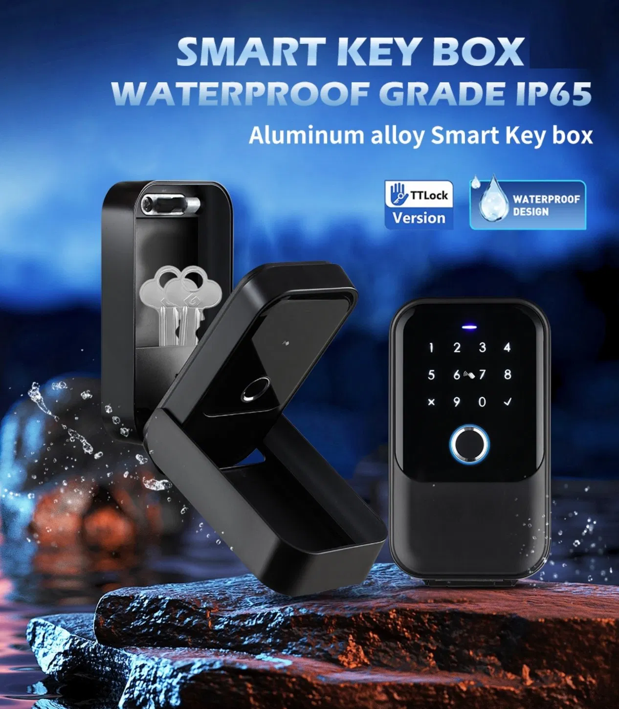 Smart Key Storage Box Safe Keybox for Airbnb with Waterproof Wall Mounted