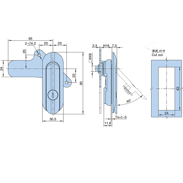 Yh9624 Electronic Metal Switch Box Cabinet Plane Panel Lock