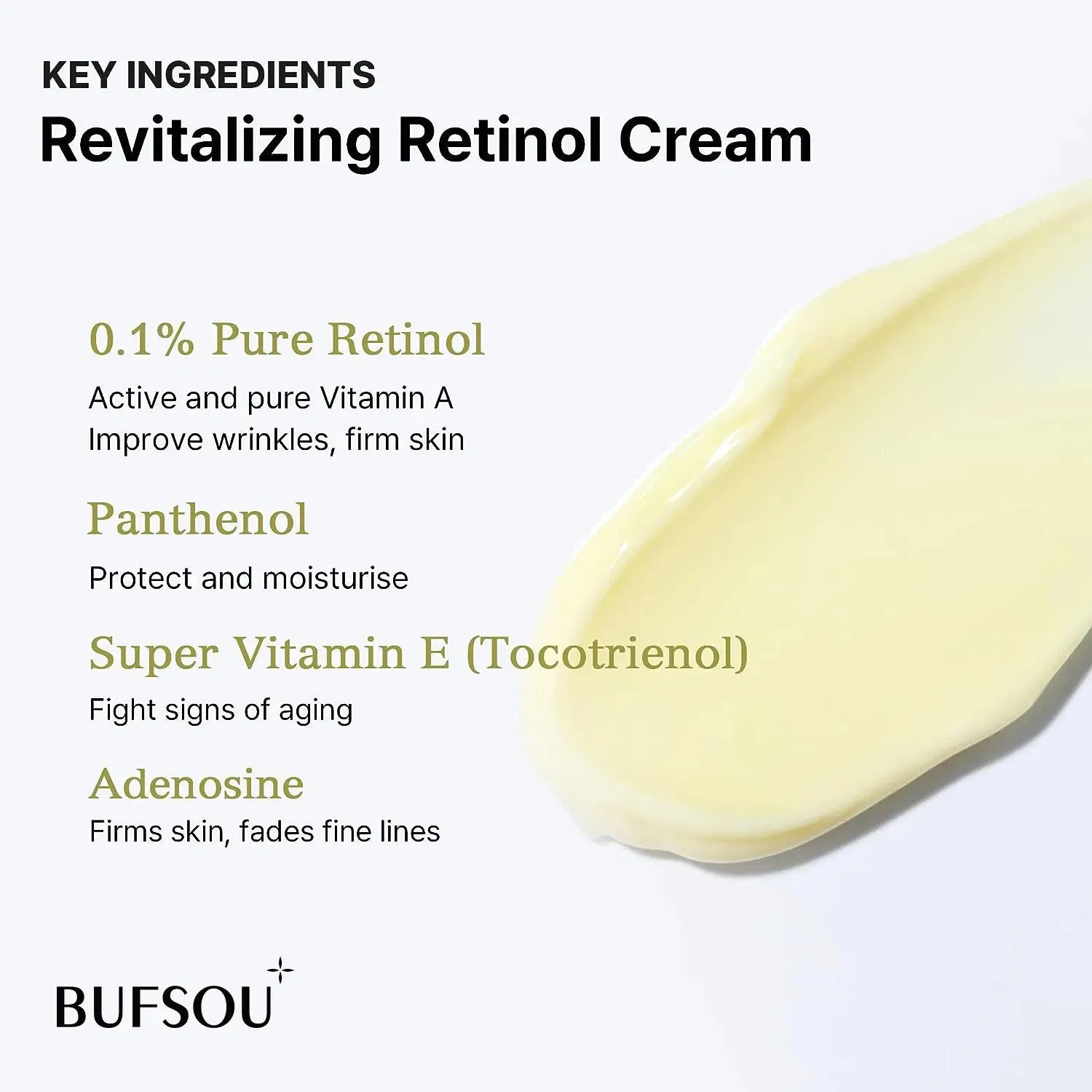 Retinol Moisturizer for Anti-Aging Whitening Deep Hydration Hyaluronic Acid Vitamins E & B5 Anti-Wrinkle Cream Face Neck Eyes
